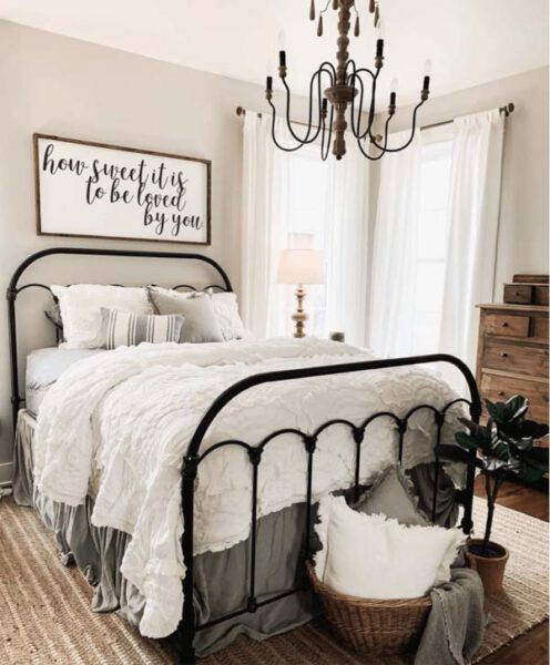 49 Beautiful Farmhouse Bedroom Design and Decor Ideas To Add More ...