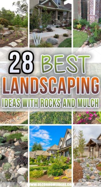 28 Beautiful Front Yard Landscaping Ideas With Rocks and Mulch