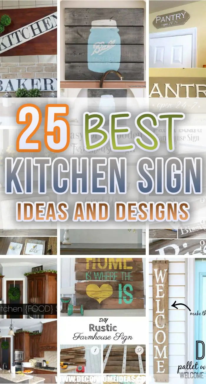 Best Kitchen Sign Ideas. Add some uniqueness and style to your kitchen with these creative kitchen sign ideas and designs and personalize the space your way. #decorhomeideas