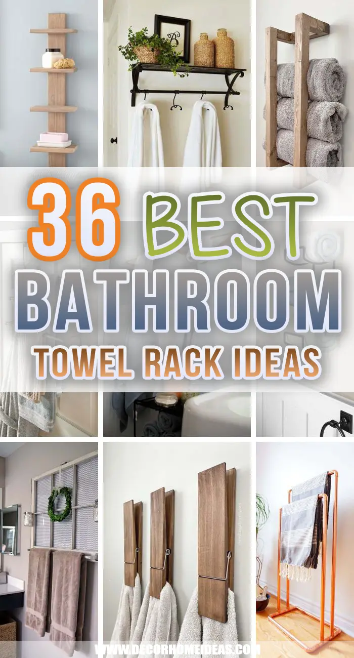 28 Bathroom Shelf Organizer with Towel Hooks - Modern Farmhouse Decor