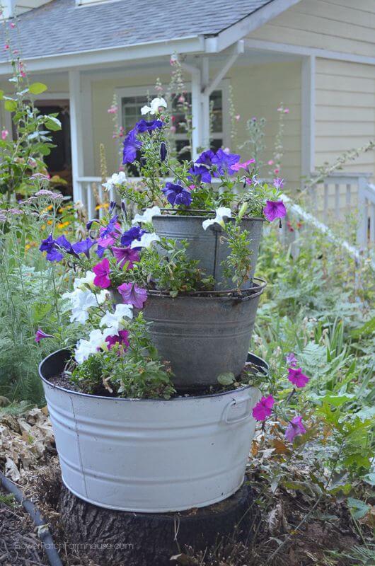 DIY Garden Flower Tower