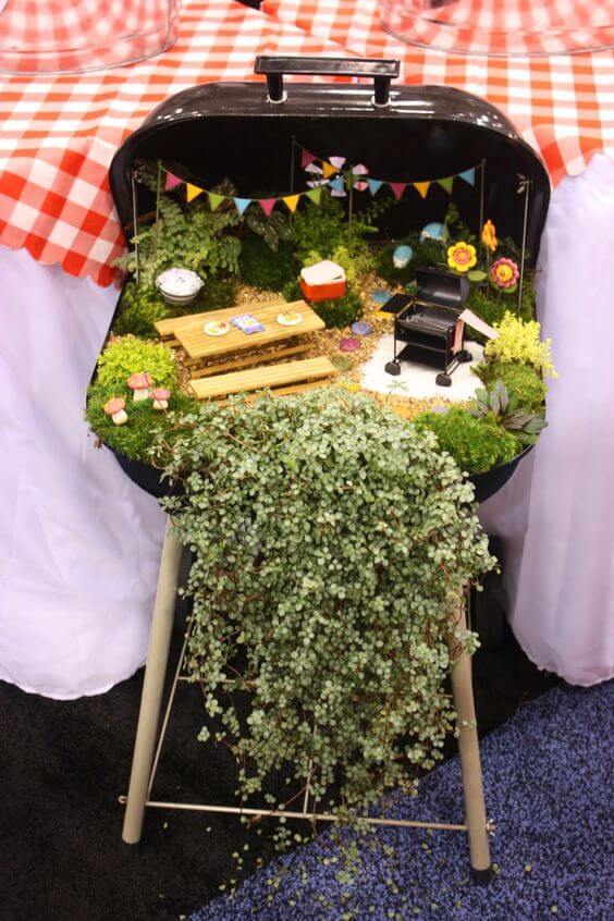 Barbecue Themed Fairy Garden