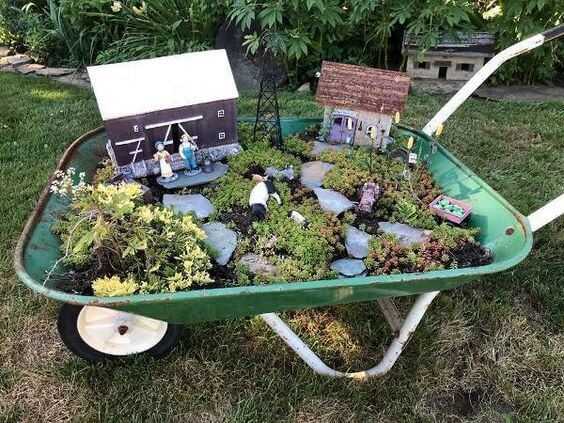  Fairy World in a Wheelbarrow