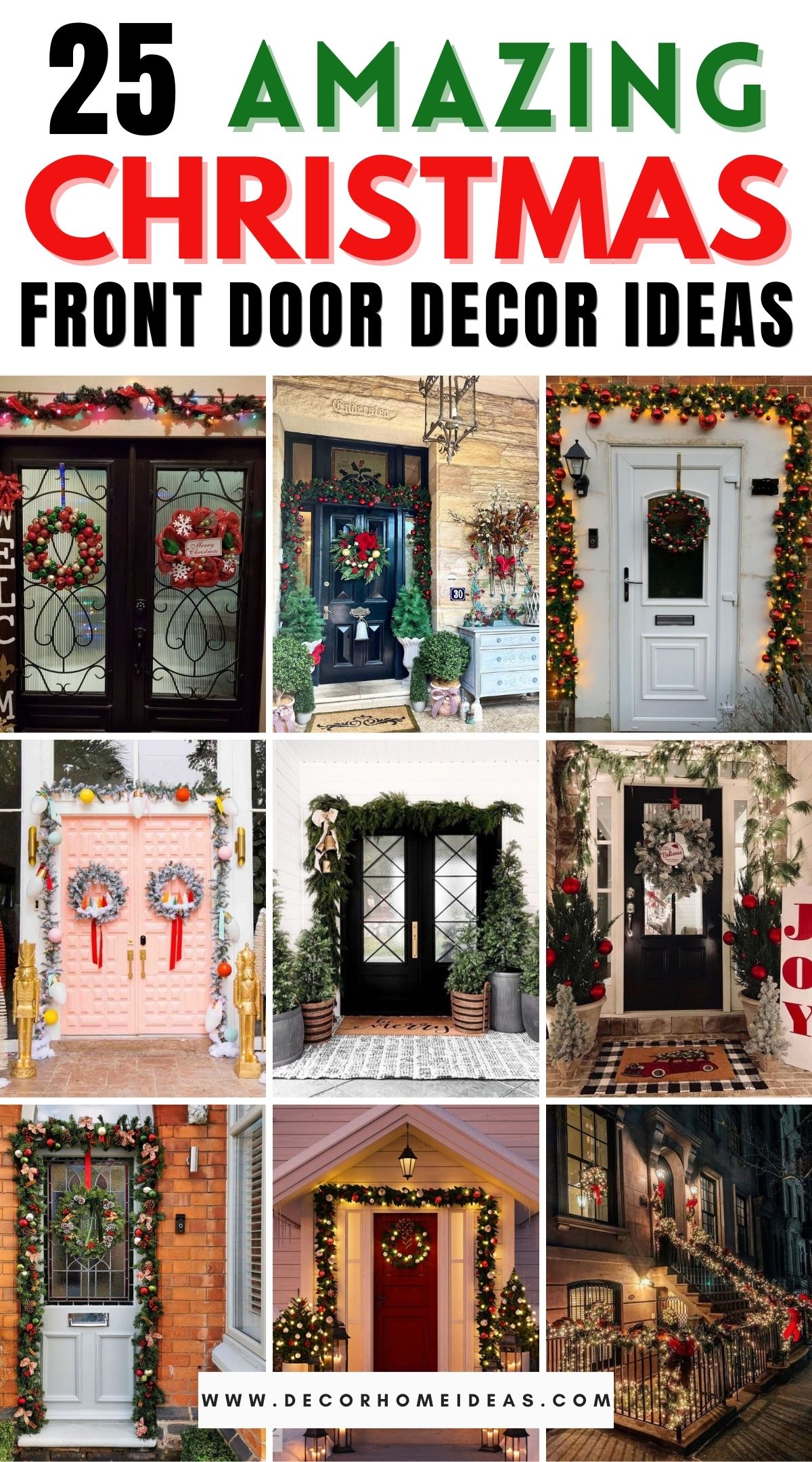 25 Amazing Christmas Front Door Decor Ideas 2