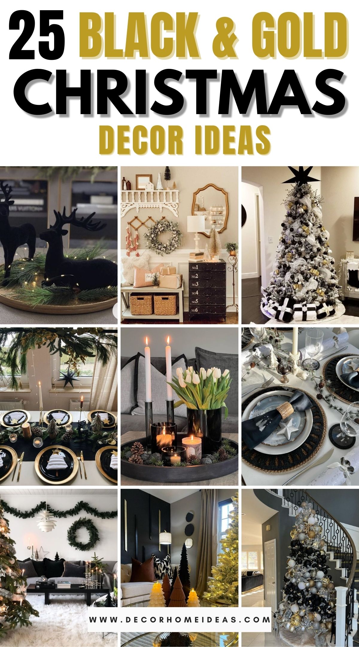 25 Black and Gold Christmas Decor Ideas 3