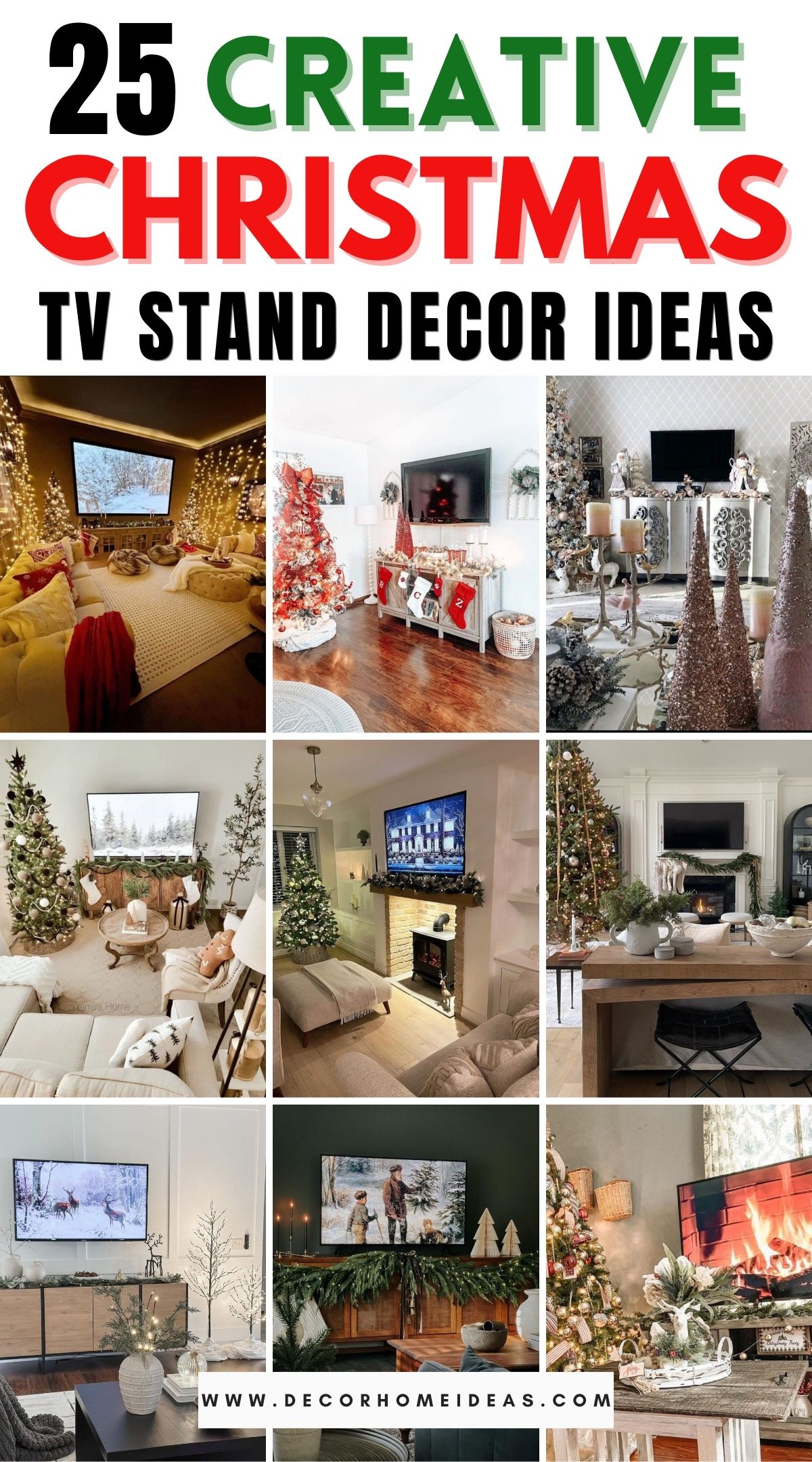 25 Creative Christmas TV Stand Decor Ideas 3