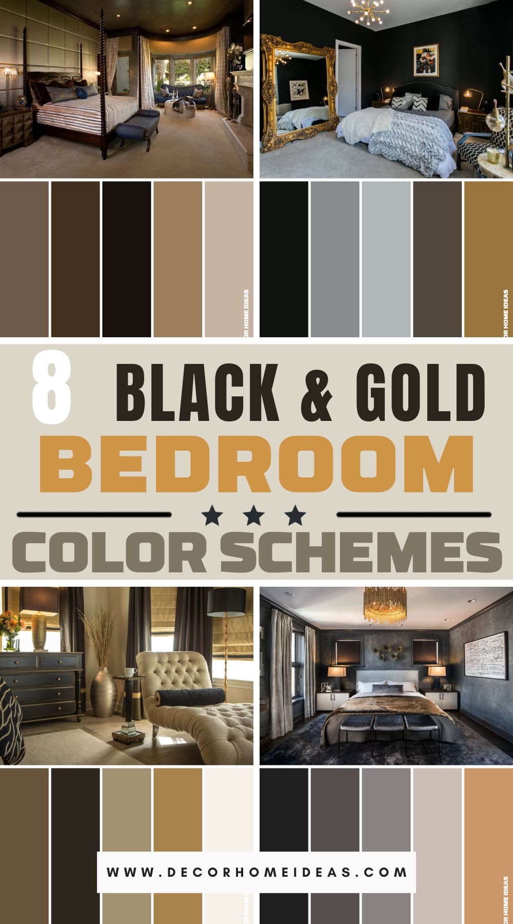 Discover the allure of darkness and gold with these 8 black and gold bedroom color schemes. Elevate your bedroom's elegance and create a luxurious sanctuary with these inspirational design ideas.