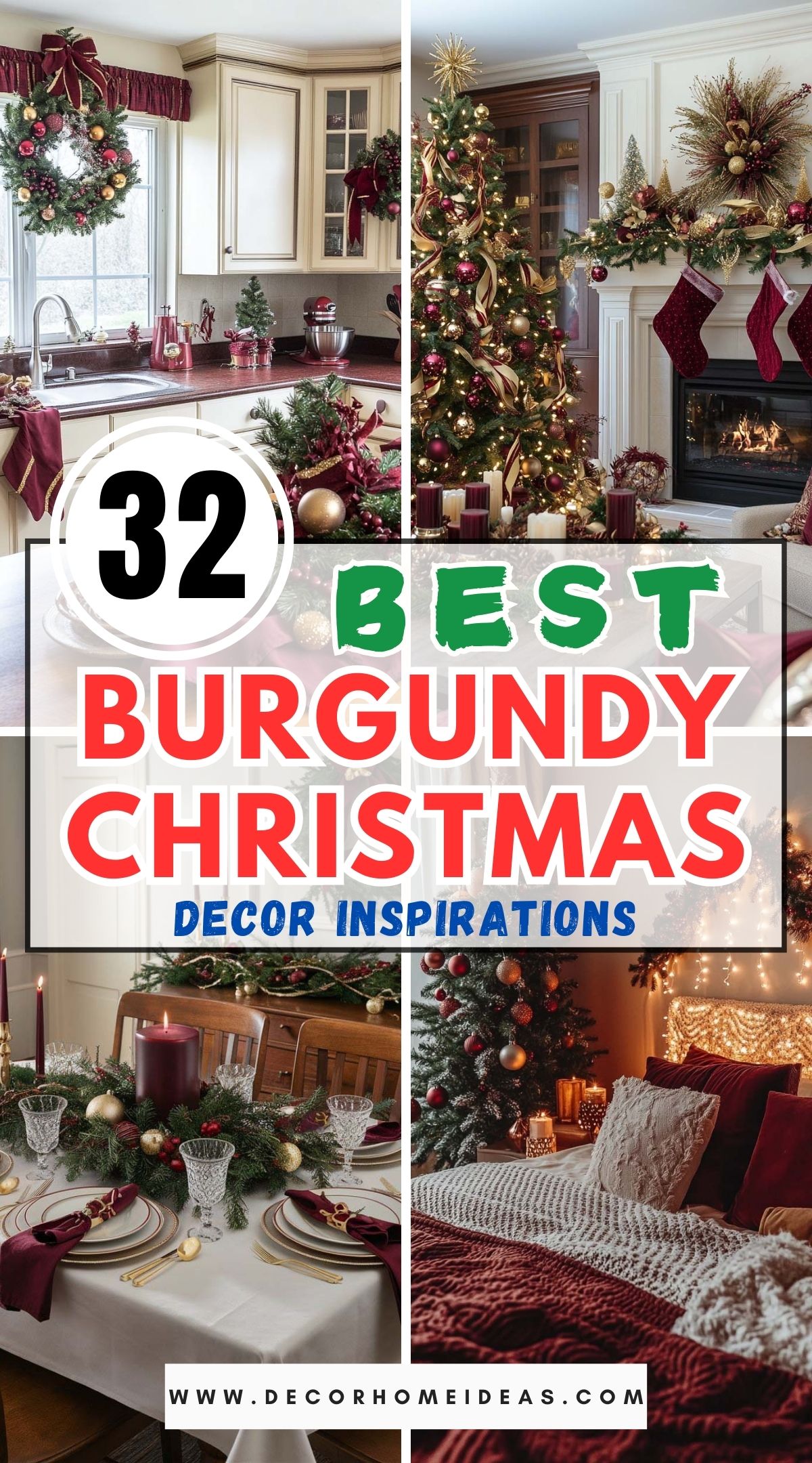 best burgundy christmas decor ideas cozy