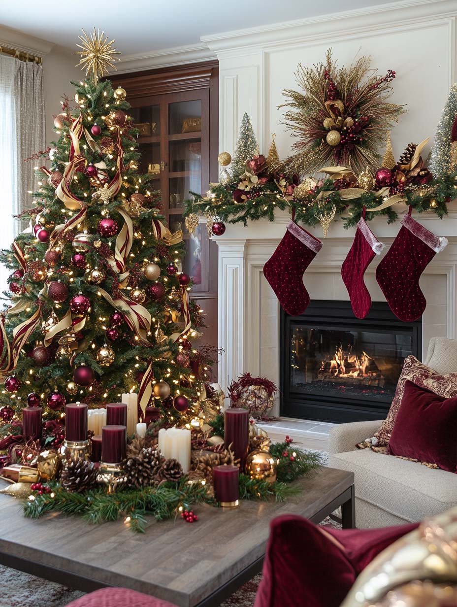 burgundy christmas decor 26