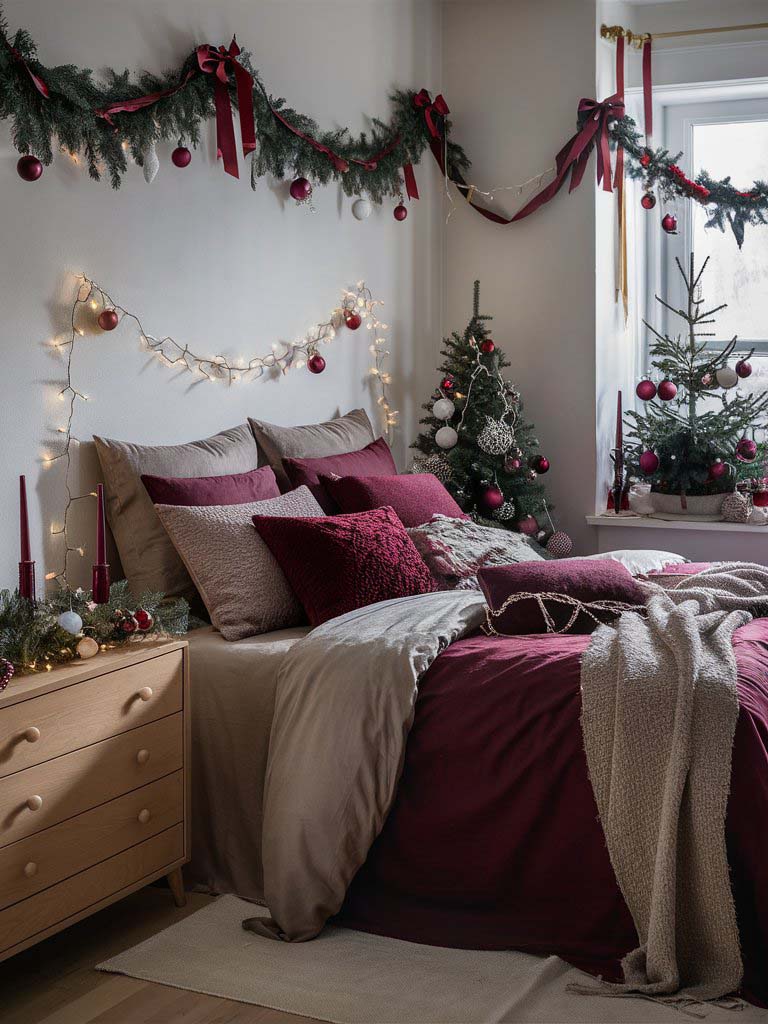 burgundy christmas decor 28