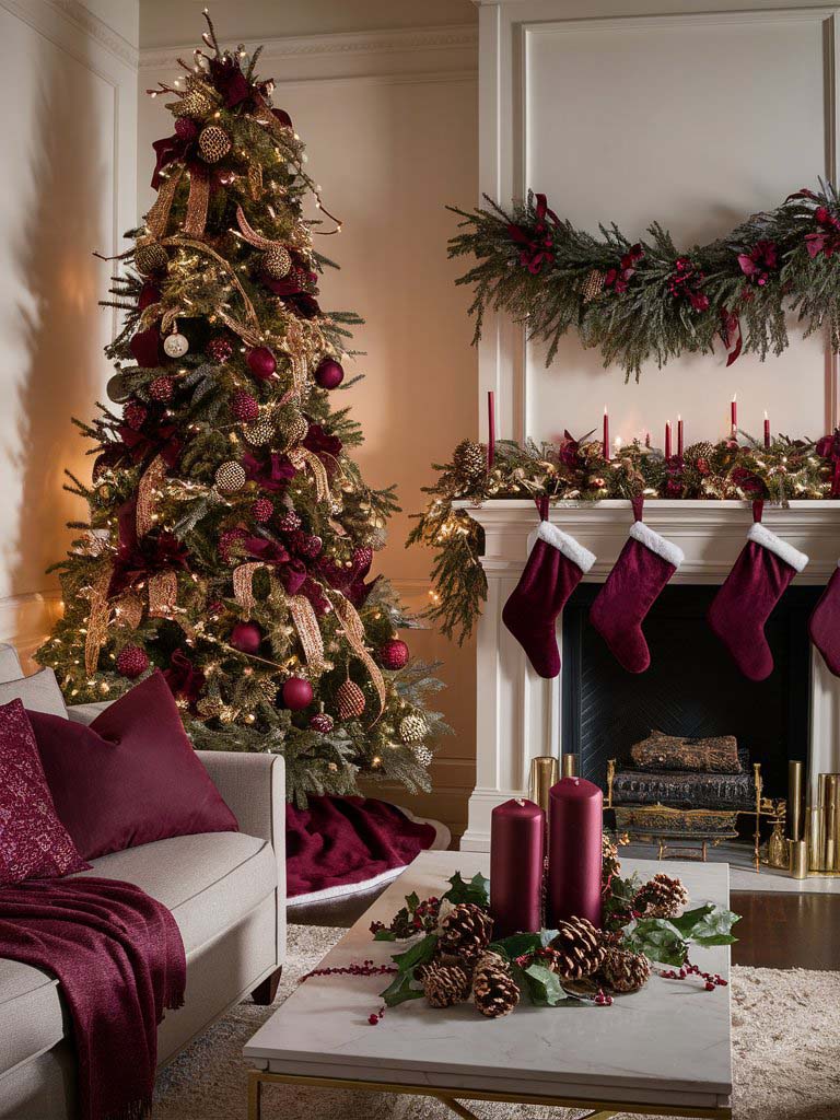 burgundy christmas decor 30