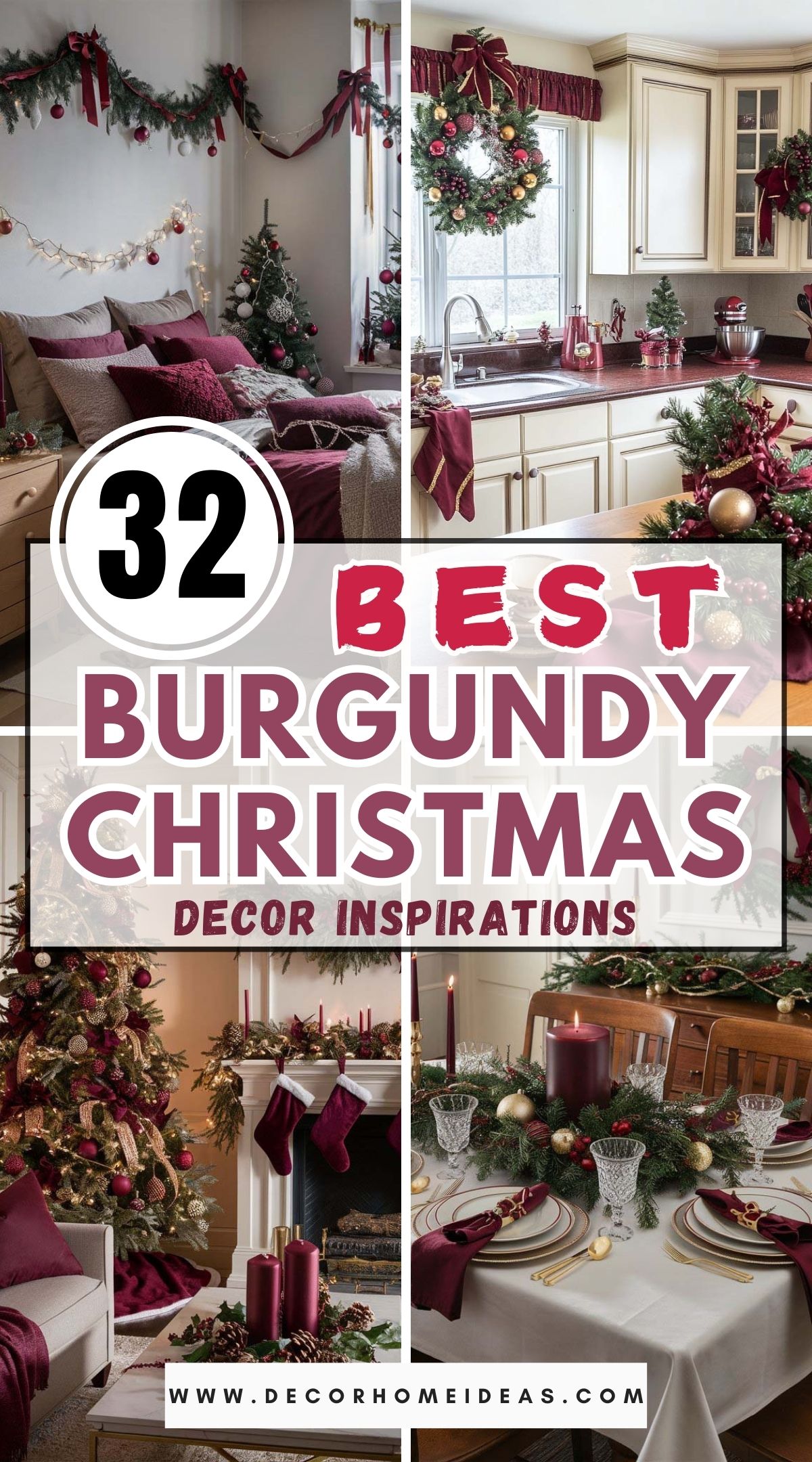 burgundy christmas decor ideas cozy