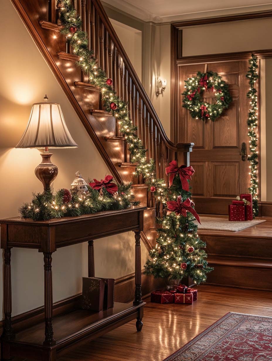 entryway christmas decor