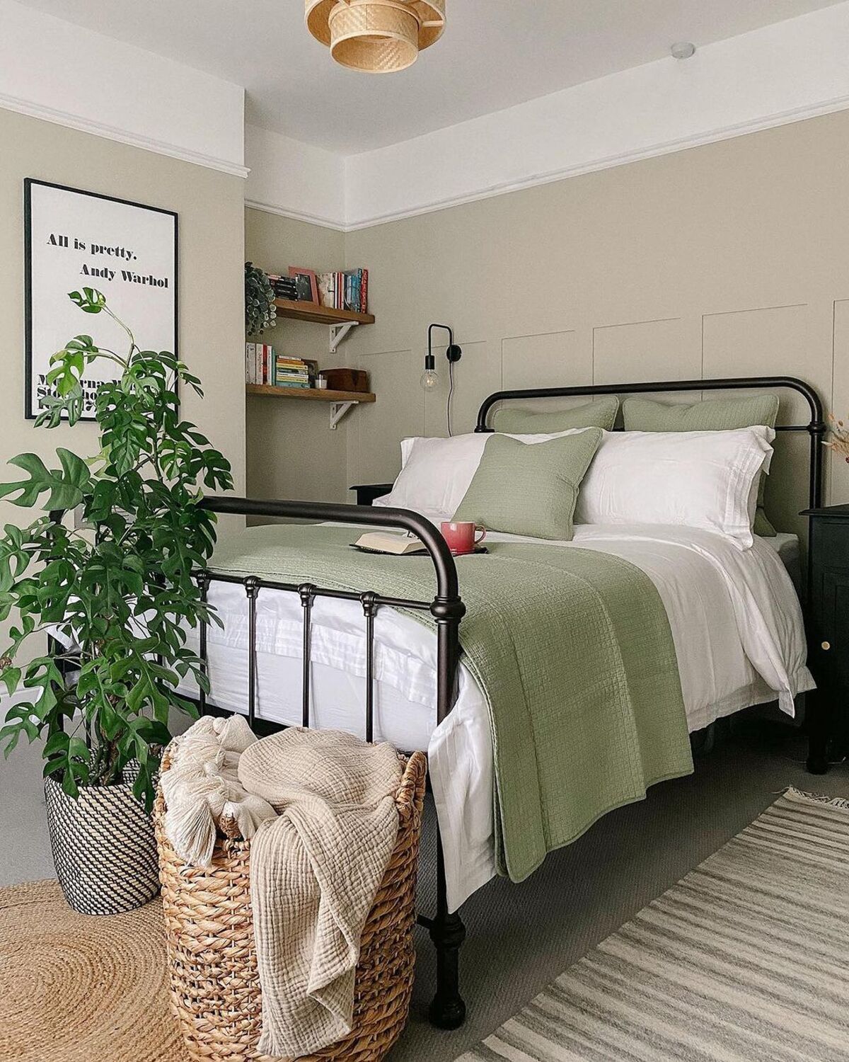 11 boho sage green bedroom 2