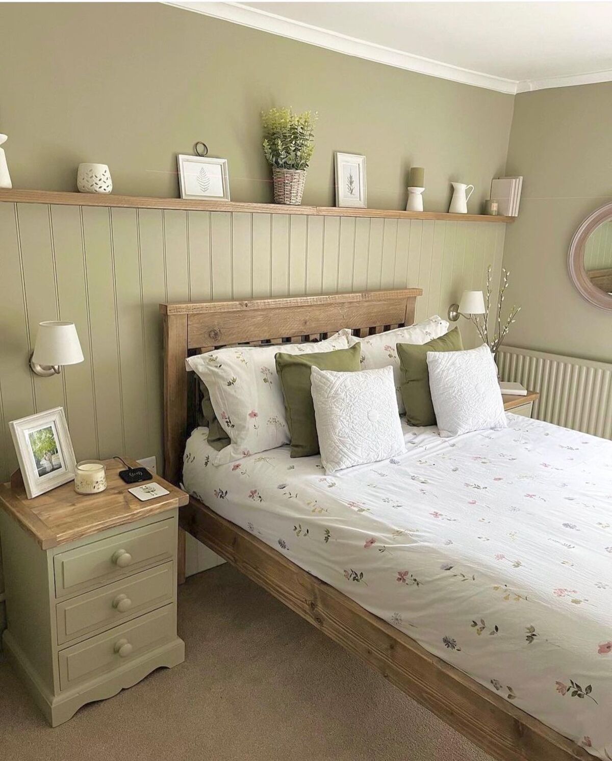 11 boho sage green bedroom 3