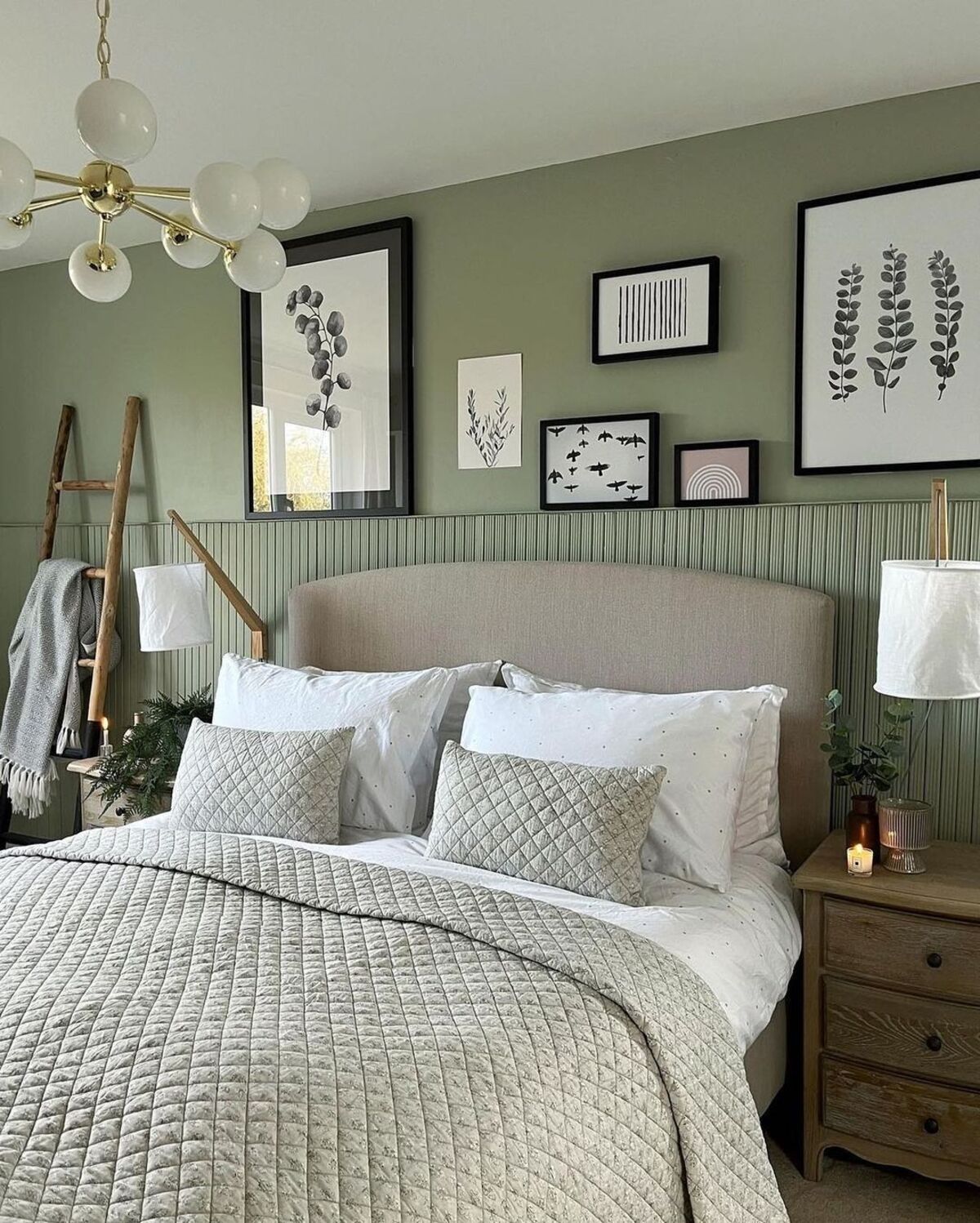 11 boho sage green bedroom 5