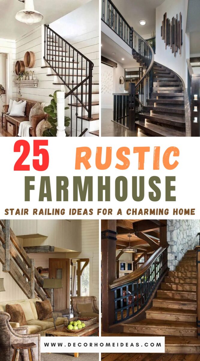 25 Charming Farmhouse Rustic Stair Railing Ideas to Enhance Your Home’s ...