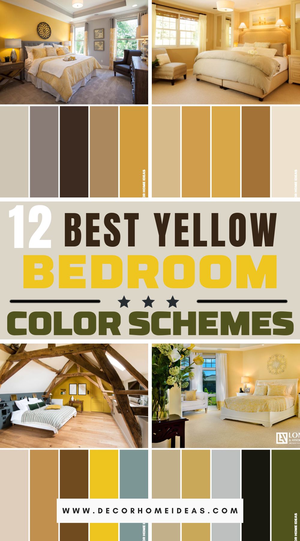 Infuse energy and warmth into your space with these 12 yellow bedroom color schemes. Bask in the golden sunshine of these inspirational design ideas and create a vibrant and inviting bedroom retreat.