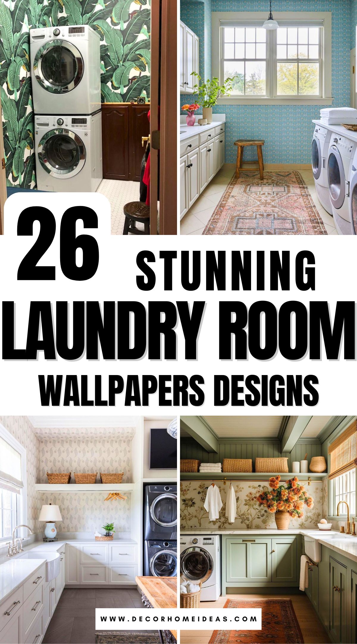 Give your laundry room a fresh look with these 26 stunning wallpaper ideas! From vibrant florals to sleek geometric patterns, these designs will add personality and charm to an often-overlooked space. Explore how the right wallpaper can turn your laundry room into a stylish, uplifting spot!