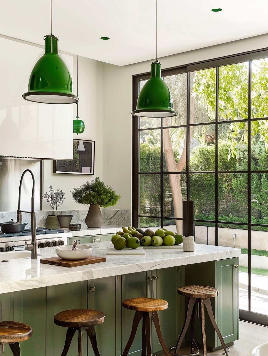 18. Sage Green Lighting Fixtures