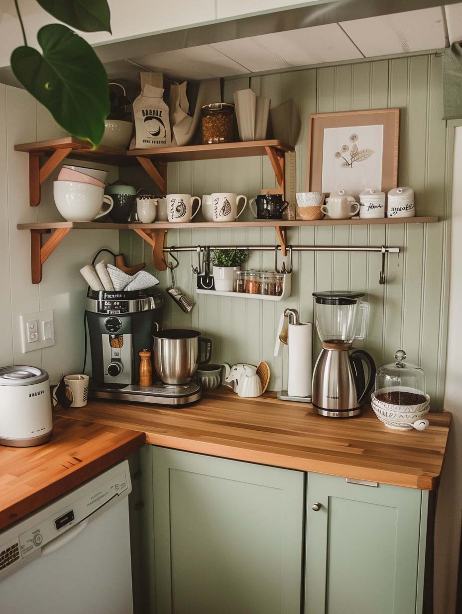 23. Sage Green Coffee Station