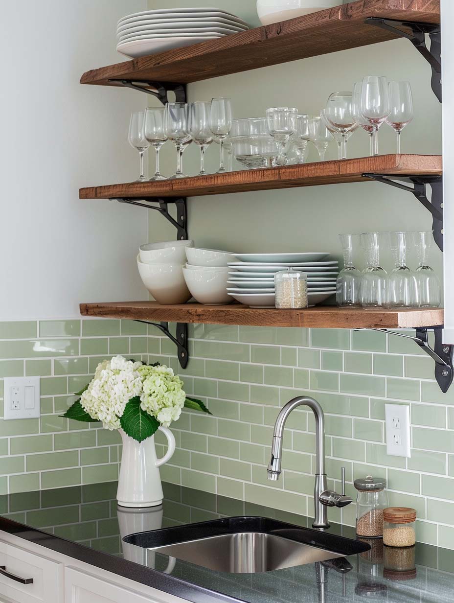 3. Sage Green Backsplash