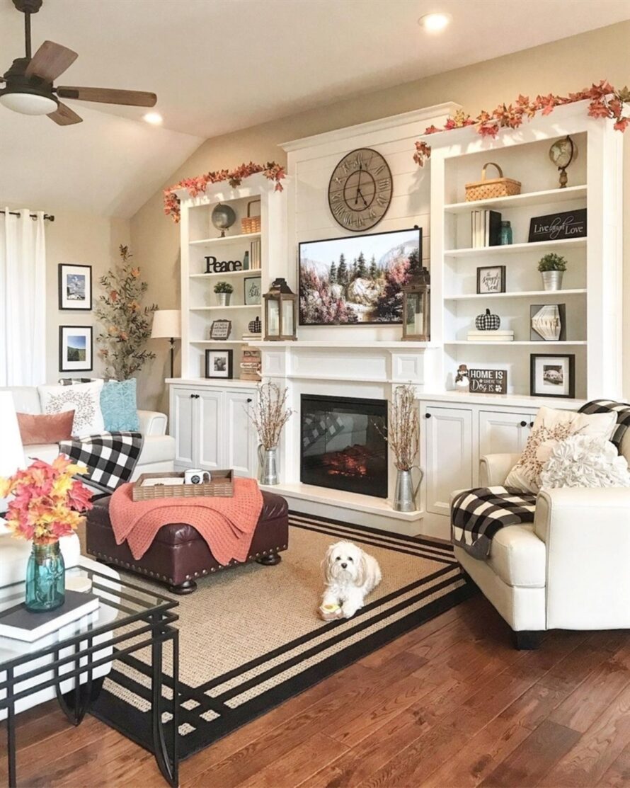 autumn inspired fall living room decor ideas 14