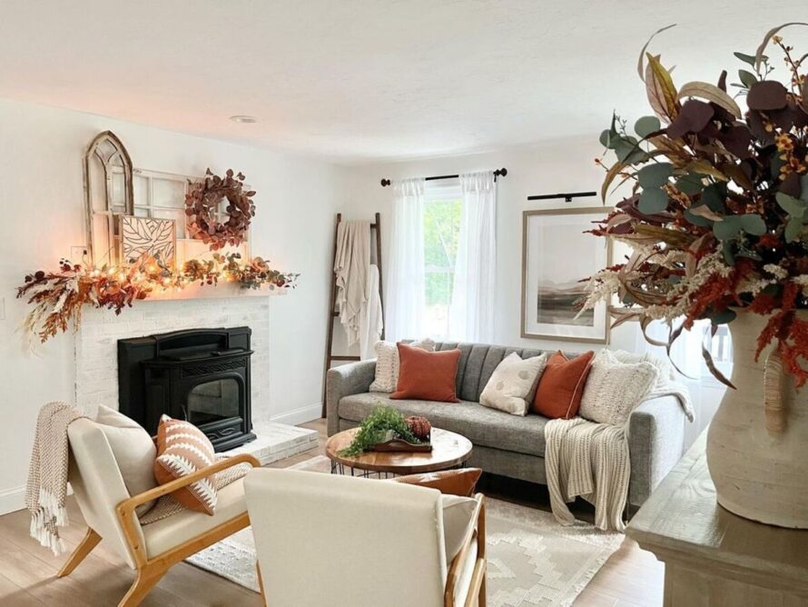 autumn inspired fall living room decor ideas 16