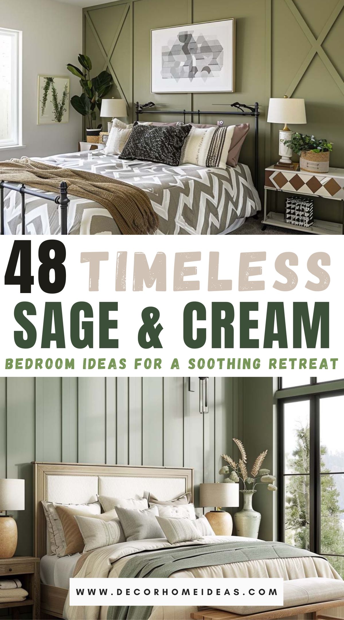 48 Serene Sage Green and Cream Bedroom Color Combinations For a Perfect ...