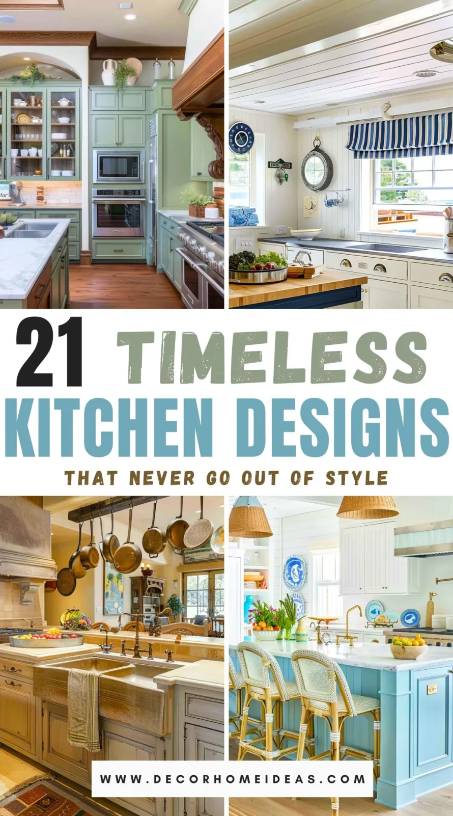 Discover 21 timeless kitchen design ideas that blend functionality with enduring elegance. From classic color palettes to enduring materials and thoughtful layouts, these designs promise to keep your kitchen looking stylish for years to come. Explore the secrets behind creating a kitchen that truly stands the test of time.