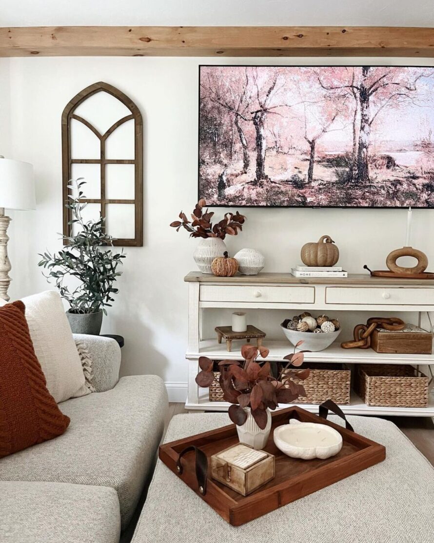 elegant neutral fall decor ideas 14