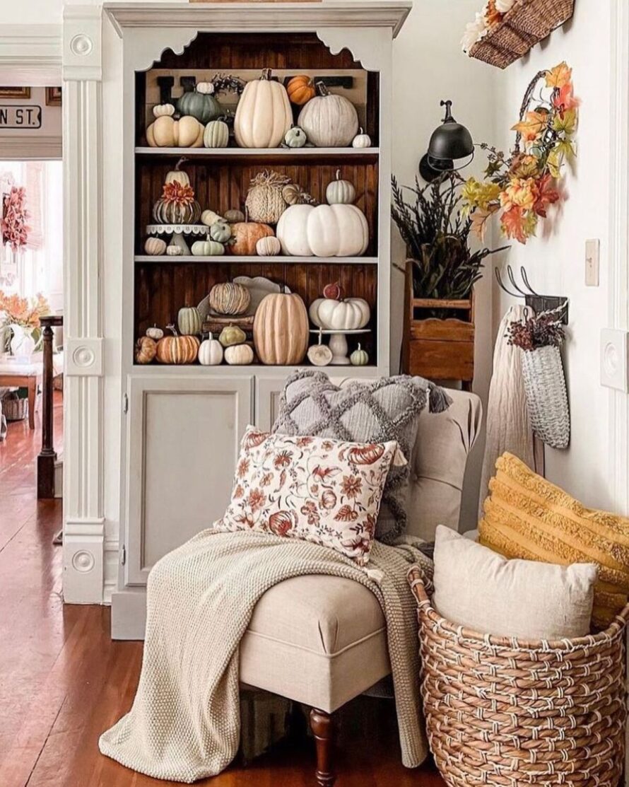 elegant neutral fall decor ideas 15