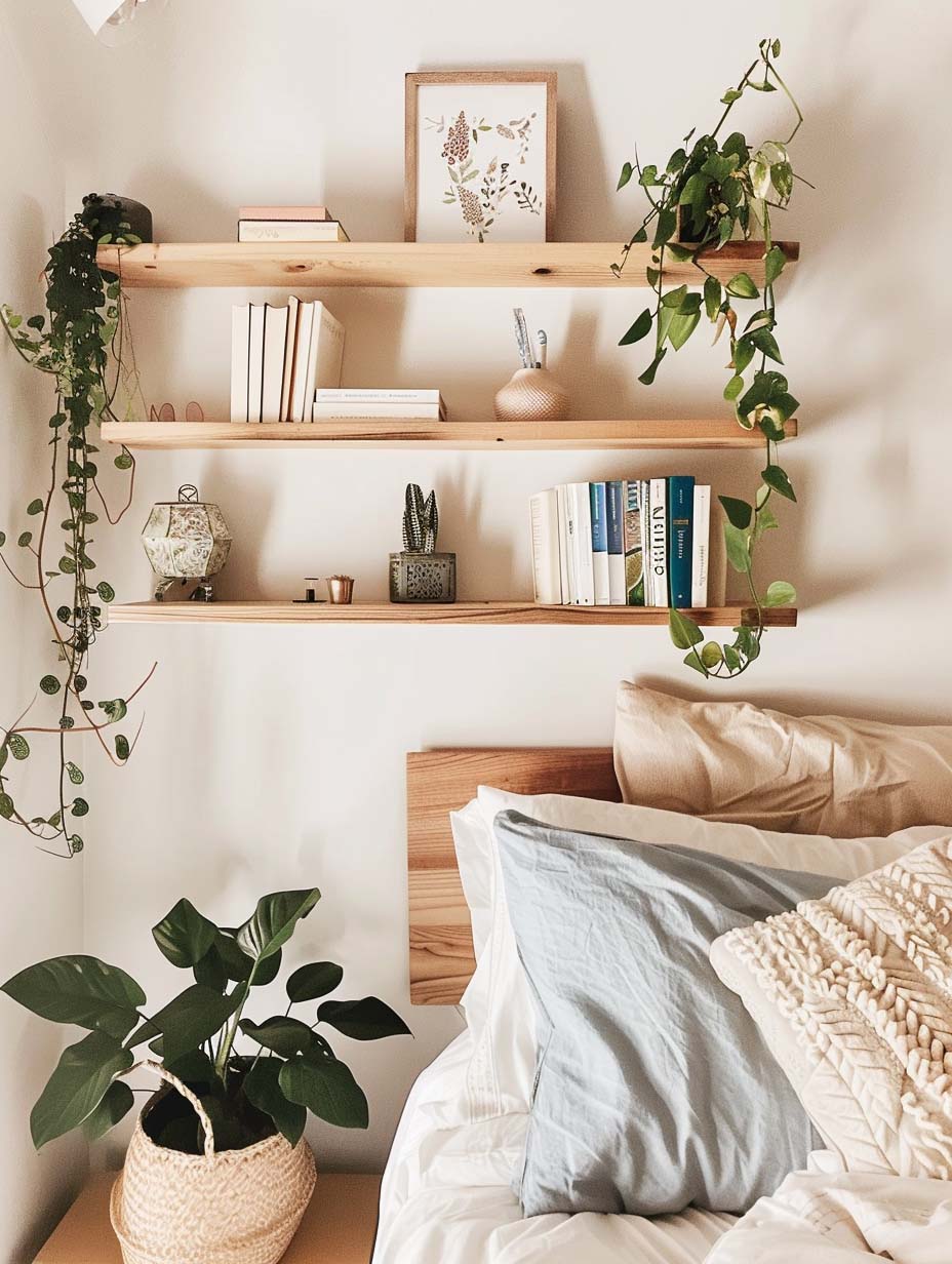 22. Elevate Your Space with Floating Shelves