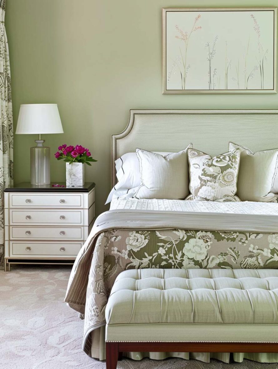 48 Serene Sage Green and Cream Bedroom Color Combinations For a Perfect ...