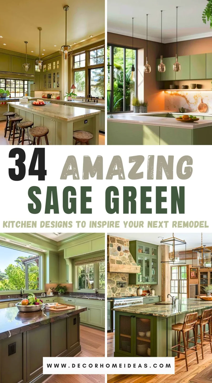 Discover 34 awesome sage green kitchen design ideas that will transform your culinary space into a serene and stylish haven. From cabinets and backsplashes to countertops and decor, these ideas showcase how to incorporate this trendy, earthy hue in various styles. Explore the perfect balance of elegance and coziness in your kitchen makeover!