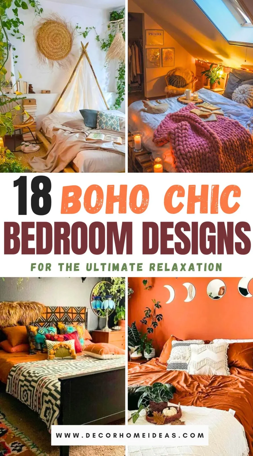 Discover 18 unique Boho Chic bedroom designs that blend comfort and style for the ultimate relaxation. From vibrant textiles to eclectic decor, each design showcases a distinct mix of patterns, colors, and textures. Dive into these creative ideas to transform your bedroom into a cozy, serene sanctuary.