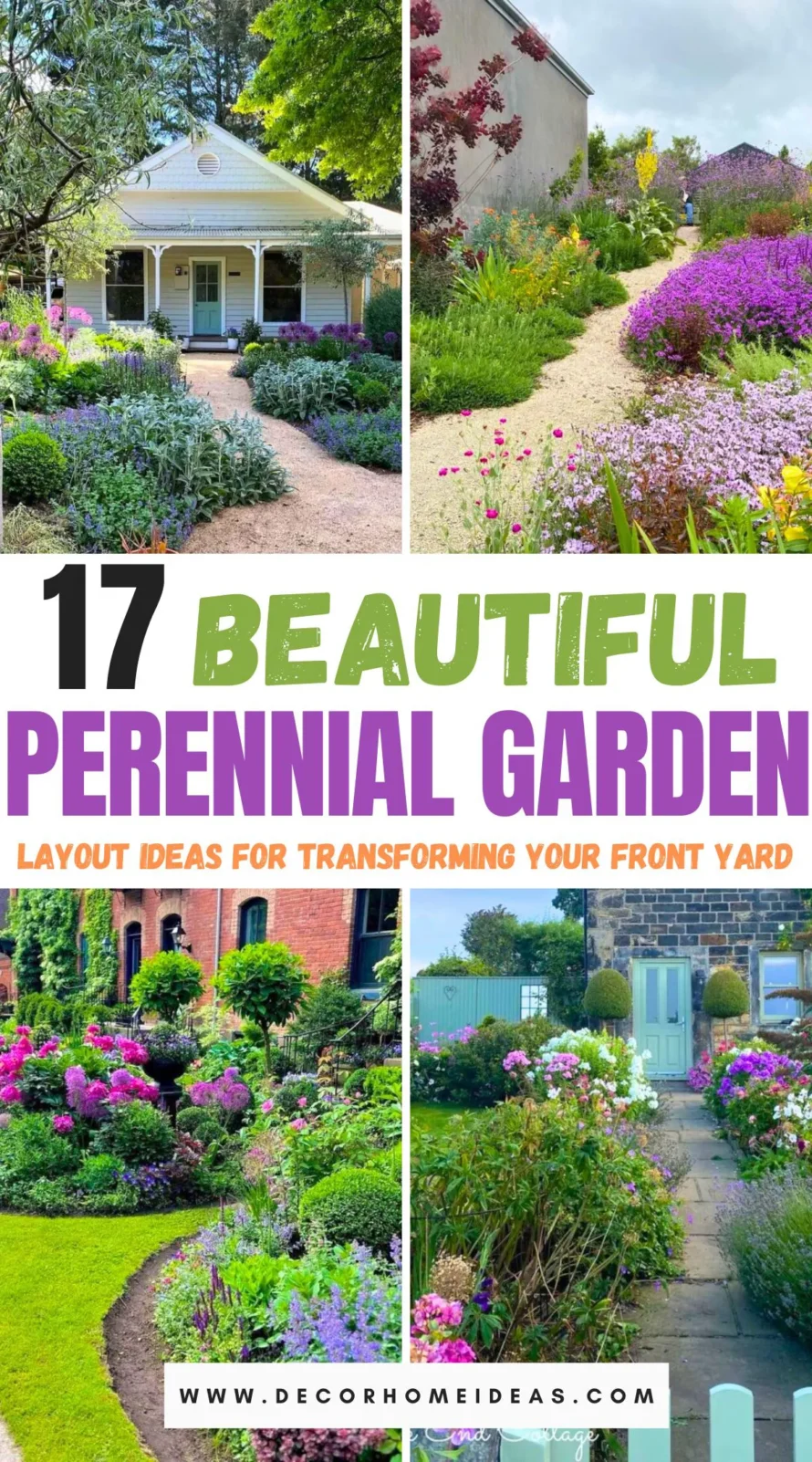 Discover 17 stunning perennial garden layout ideas that will transform your front yard into a blooming paradise. From vibrant color schemes to creative plant combinations, these designs ensure year-round beauty and minimal maintenance. Dive into these inspiring layouts and learn how to create a captivating garden that will be the envy of your neighborhood.
