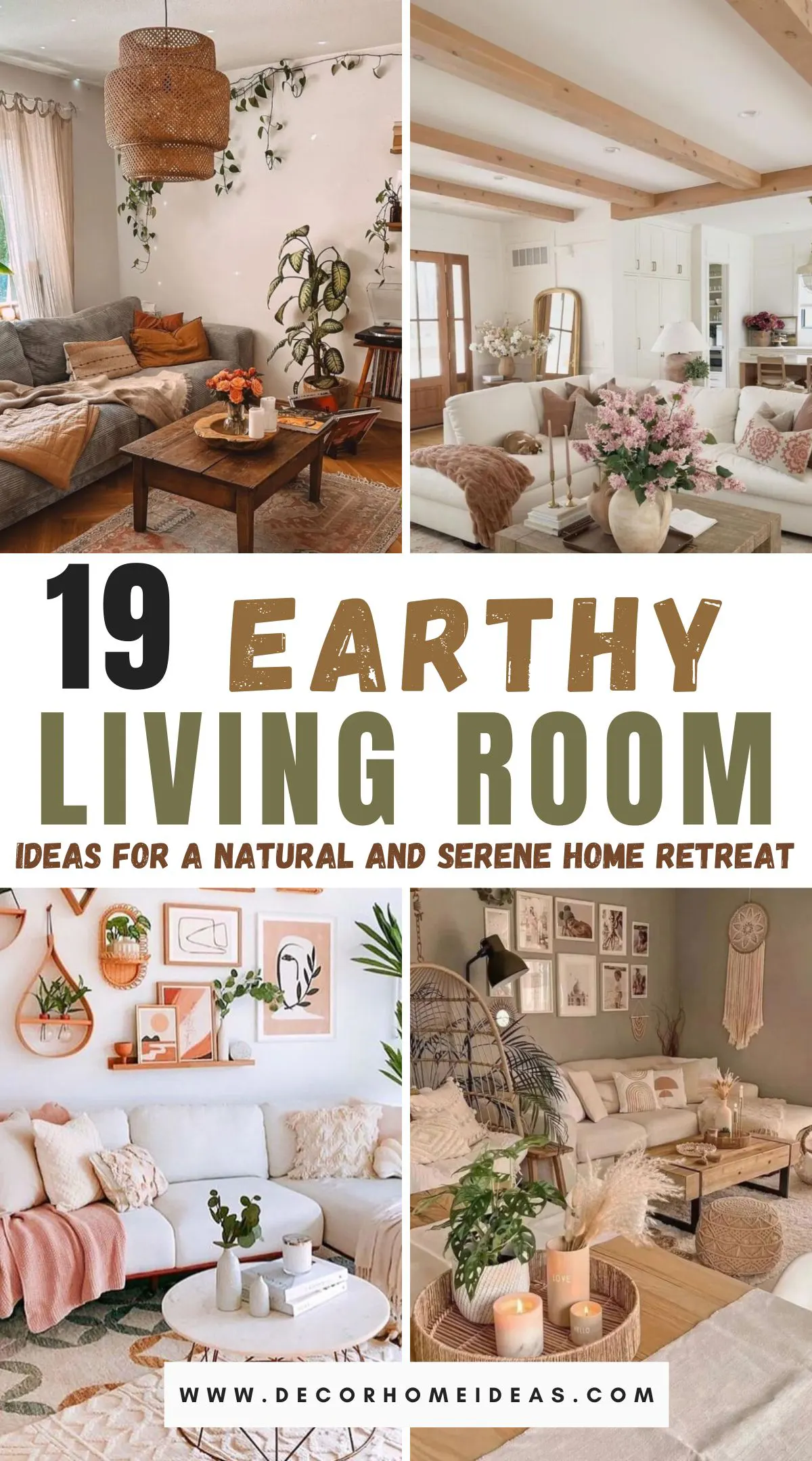 Create a natural and serene home retreat with these 19 cozy earthy living room ideas. From warm wood tones to lush greenery and organic textiles, explore how to infuse your space with tranquility and charm. Discover inspiring ways to blend comfort and nature, making your living room a perfect haven for relaxation.