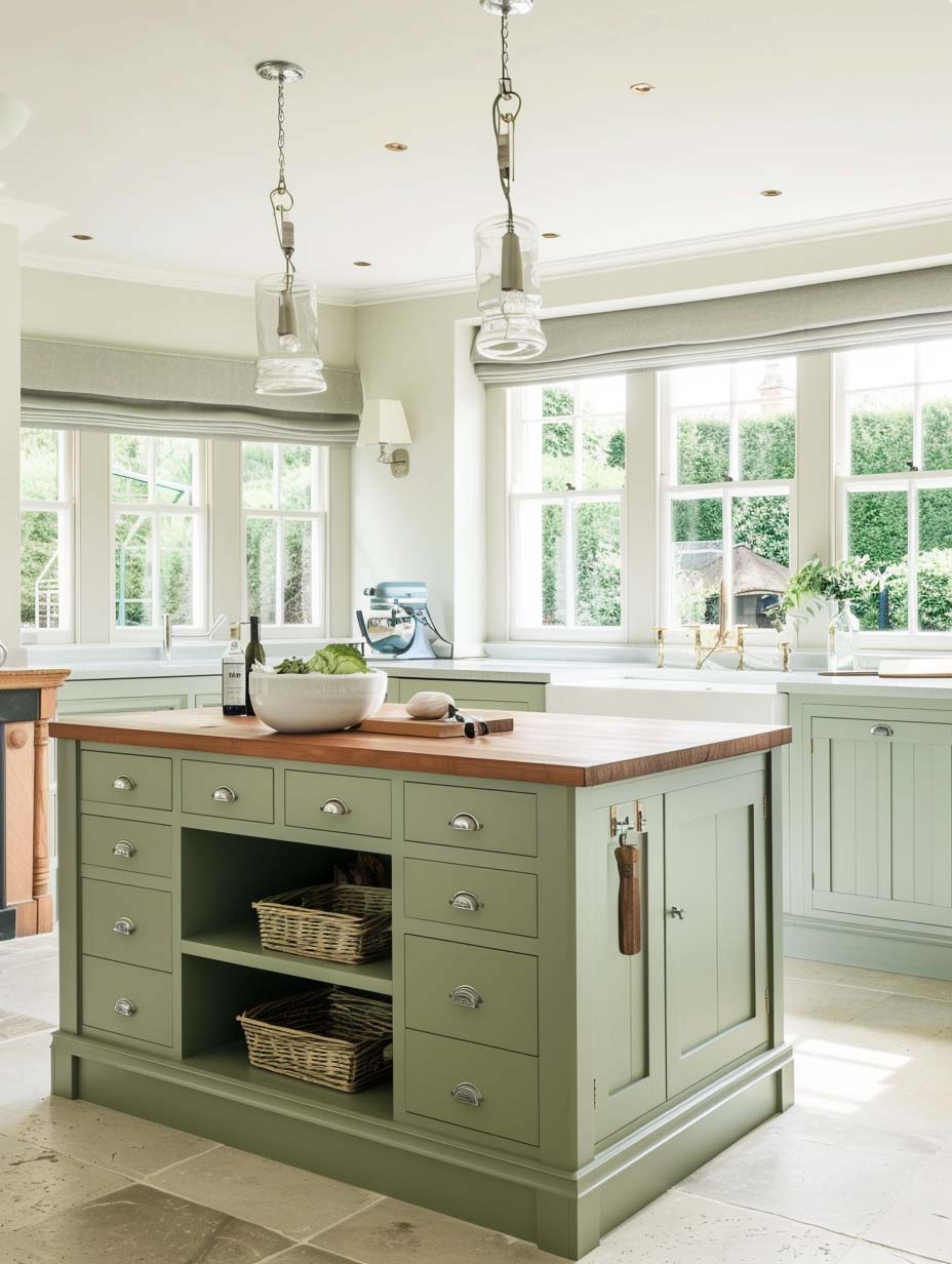 25. Bright and Airy Sage Green Haven