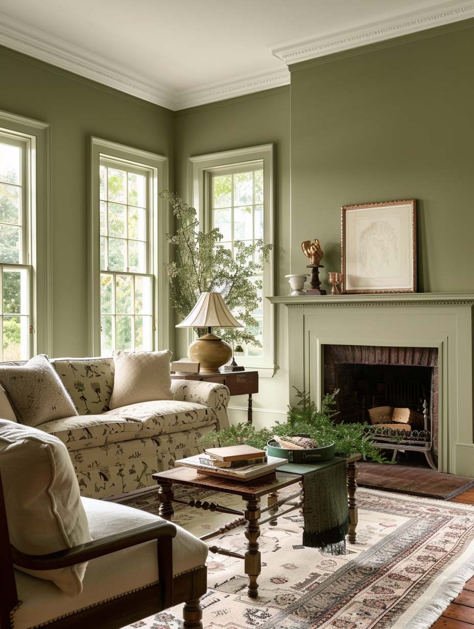 Behr Bitter Sage Living Room