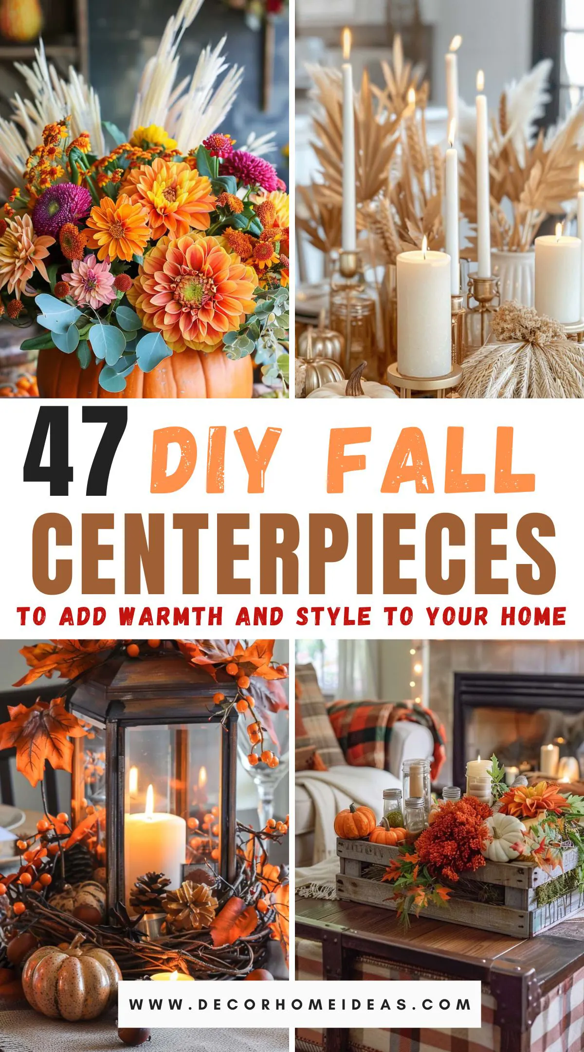 Add warmth and style to your home this autumn with 42 spectacular DIY fall centerpieces. Discover creative projects using pumpkins, candles, foliage, and more to bring the cozy charm of the season to your table. Dive into our ideas to craft beautiful, budget-friendly centerpieces that will impress your guests and elevate your fall decor.