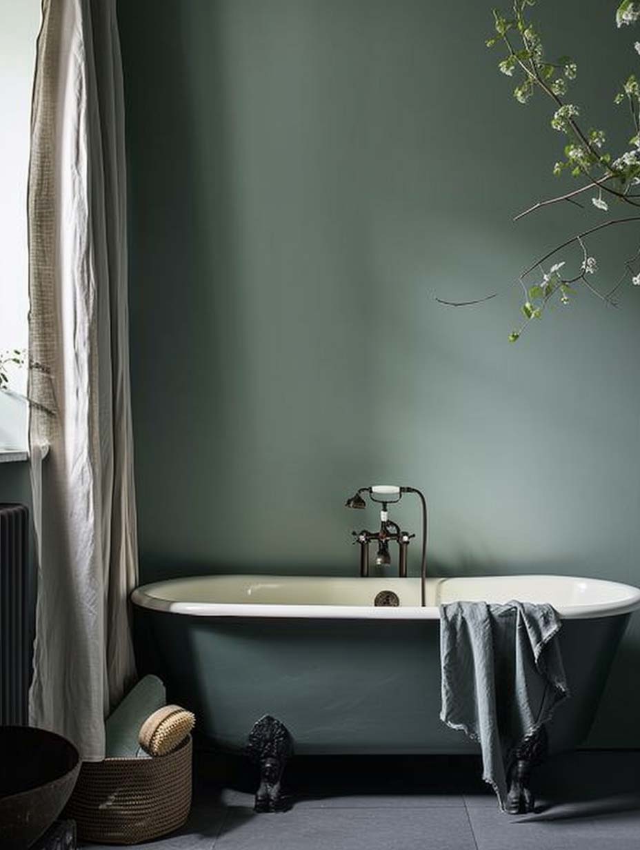 Farrow and Ball Green Smoke Bathroom