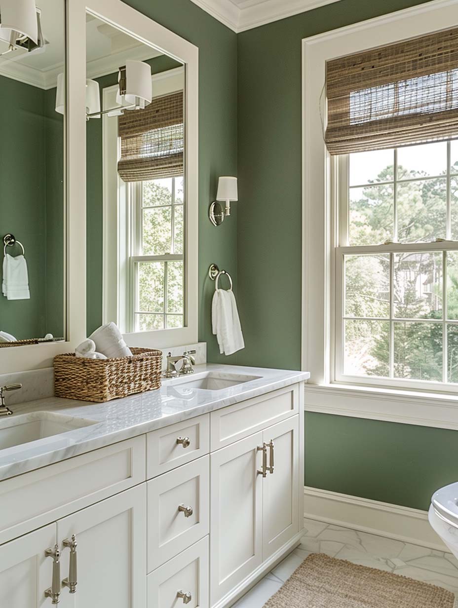 Sherwin Williams Green Onyx Sage Green Bathroom