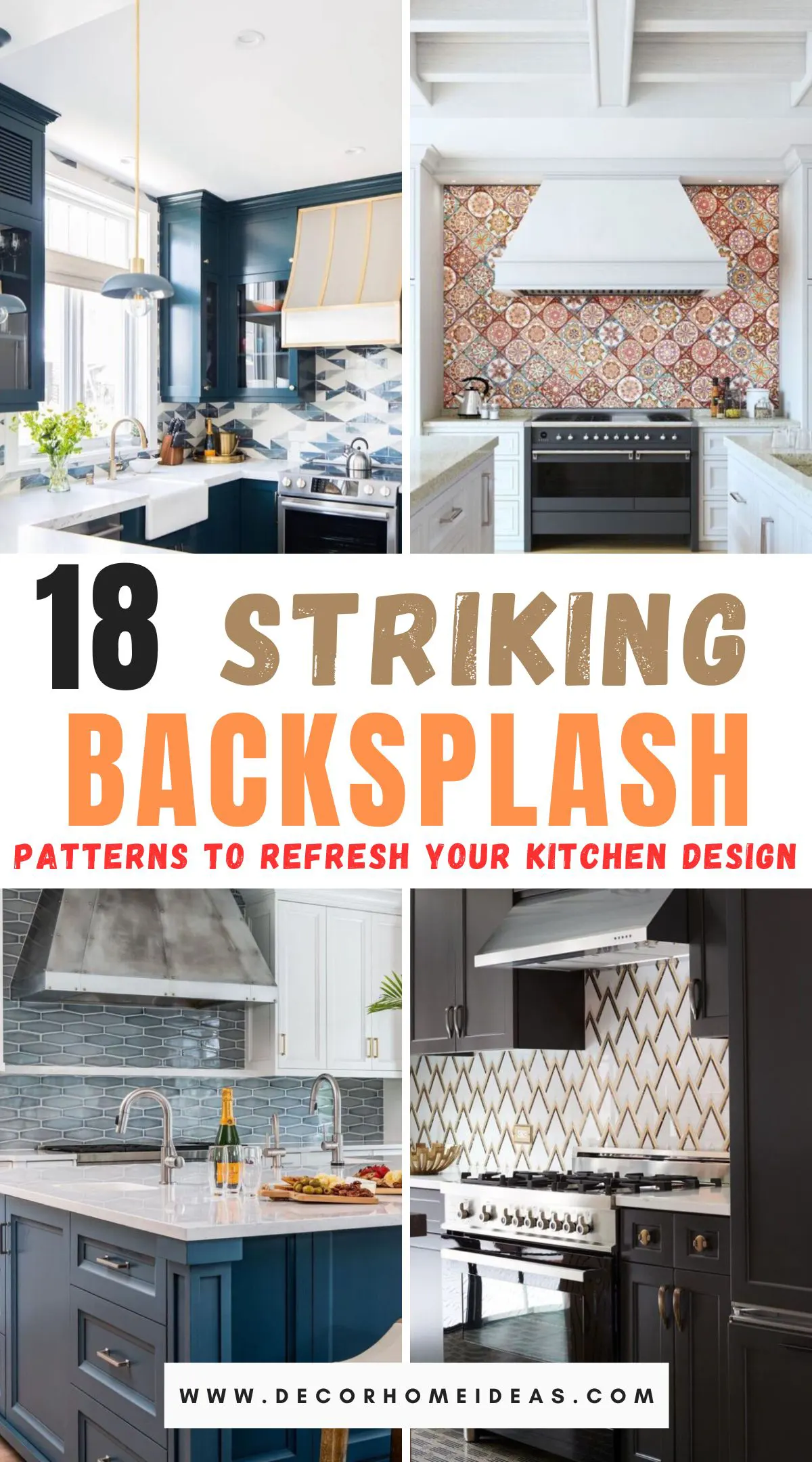 Refresh your kitchen design with our selection of 18 stunning backsplash patterns. From elegant mosaics to bold geometric shapes, explore a variety of styles that add texture and visual interest to your space. Discover how the right backsplash can transform your kitchen, making it more stylish and inviting.