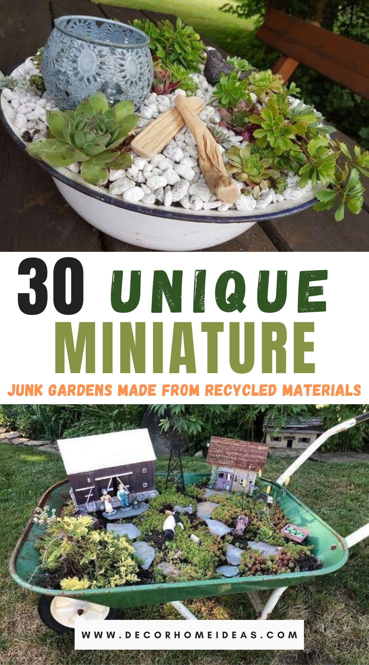 best Recycled Mini Junk Gardens