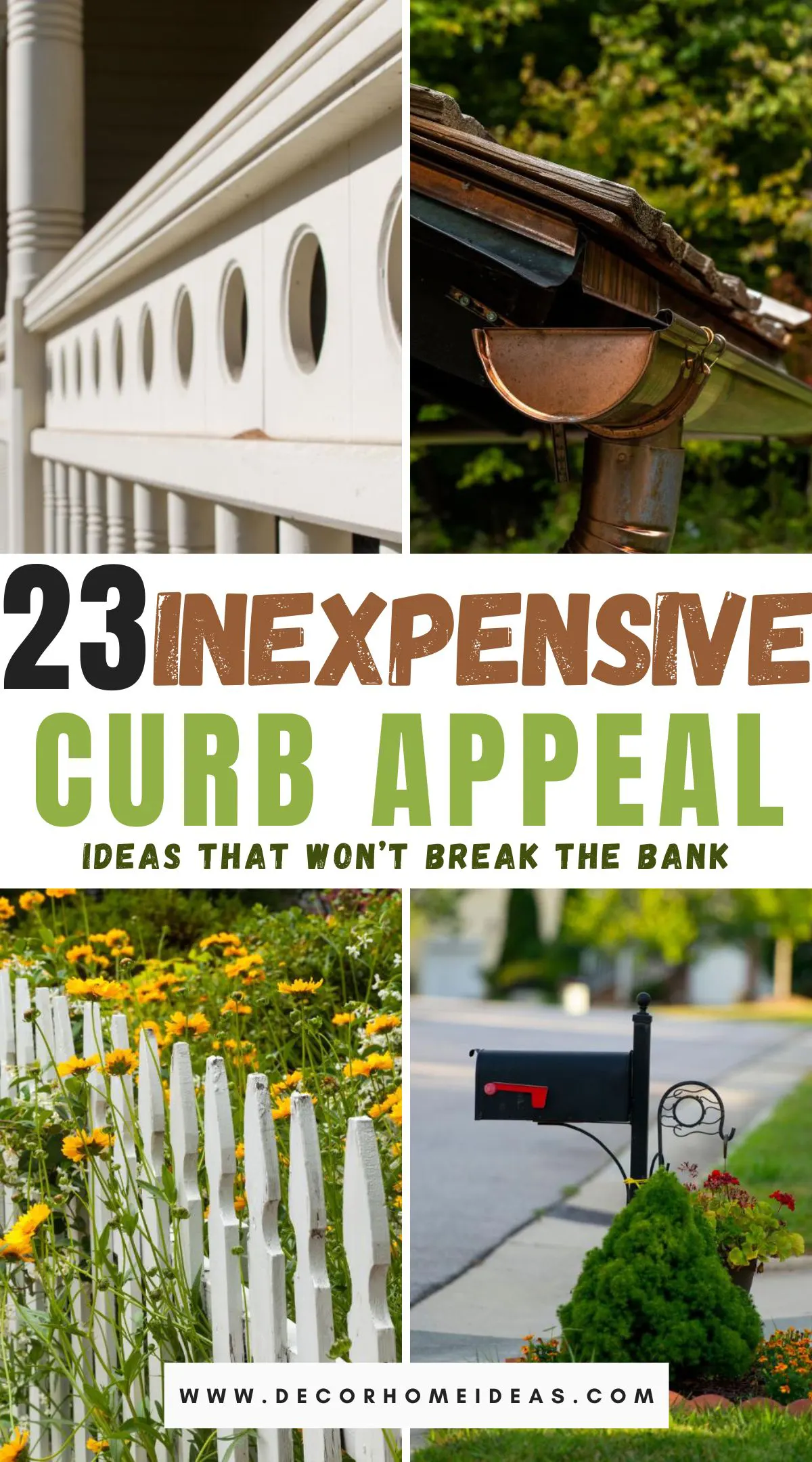 Boost your home's curb appeal and charm with our 23 budget-friendly ideas. Discover simple yet effective ways to enhance your exterior, from adding vibrant plants and updating your front door to creating inviting walkways and using stylish lighting. Transform your home's facade without breaking the bank and make a lasting impression.