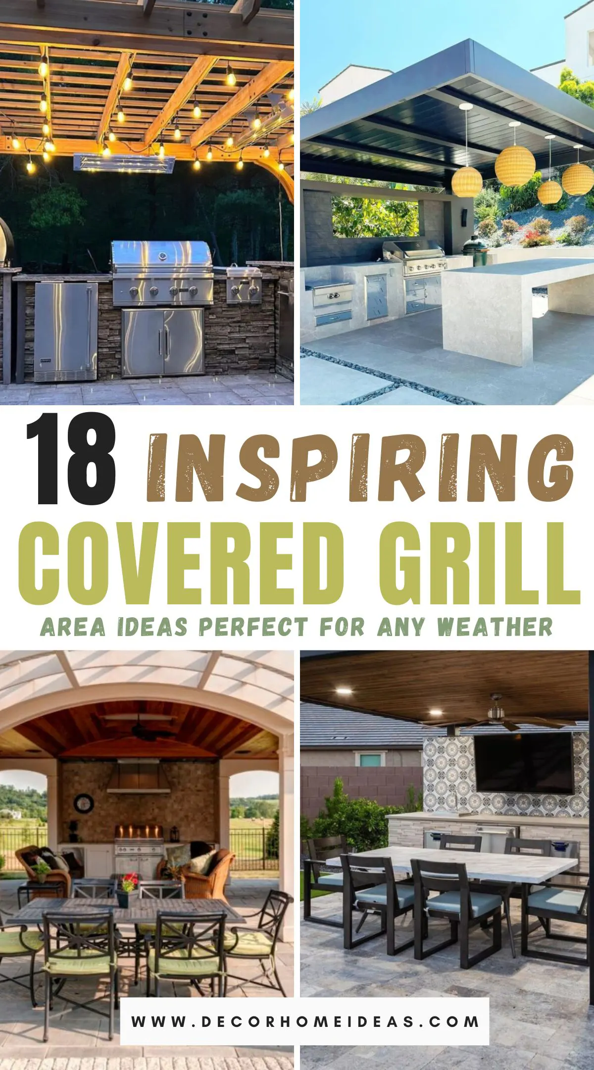 Discover 18 inspiring ideas for designing a covered grill area perfect for any weather. From cozy pergolas and stylish gazebos to innovative retractable roofs, find creative solutions to keep your grilling space functional and enjoyable year-round. Elevate your outdoor cooking experience with these versatile and weatherproof design ideas.