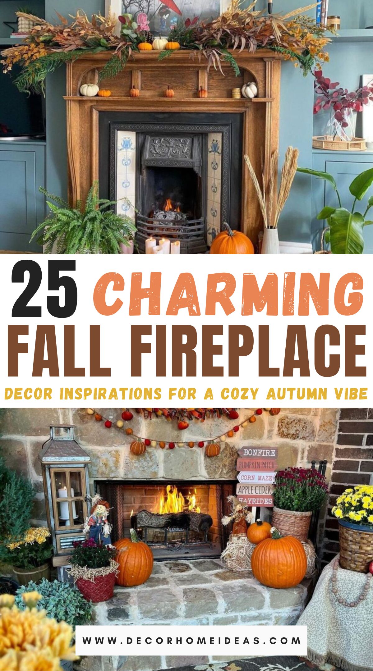 best fall fireplace decoration ideas