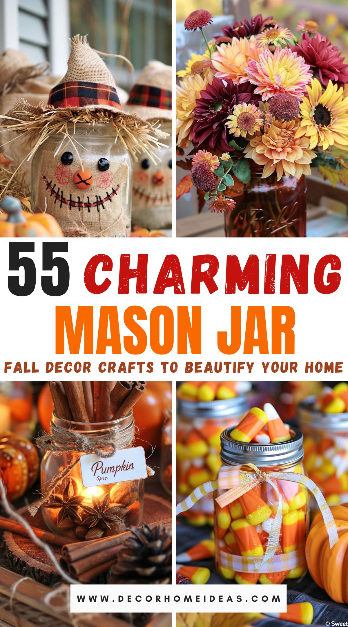 Enhance your home’s autumn ambiance with these 55 lovely mason jar fall decor crafts. This post offers a variety of creative ideas, from candle holders and vases to lanterns and centerpieces. Discover how to transform simple mason jars into charming, seasonal decorations that bring warmth and beauty to your space.