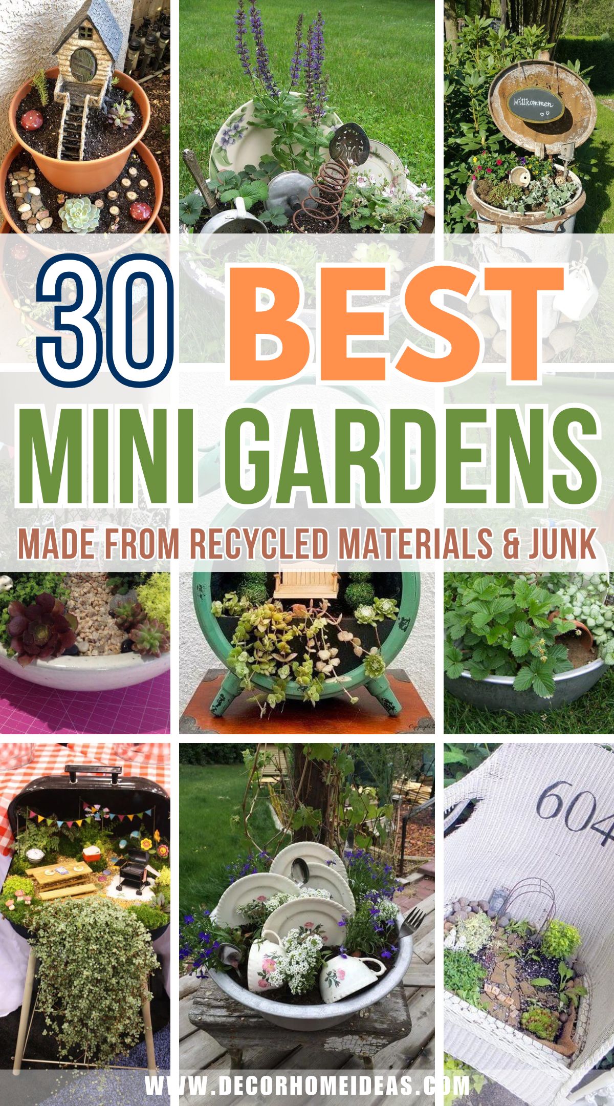 best miniature gardens from recycled materials and junk